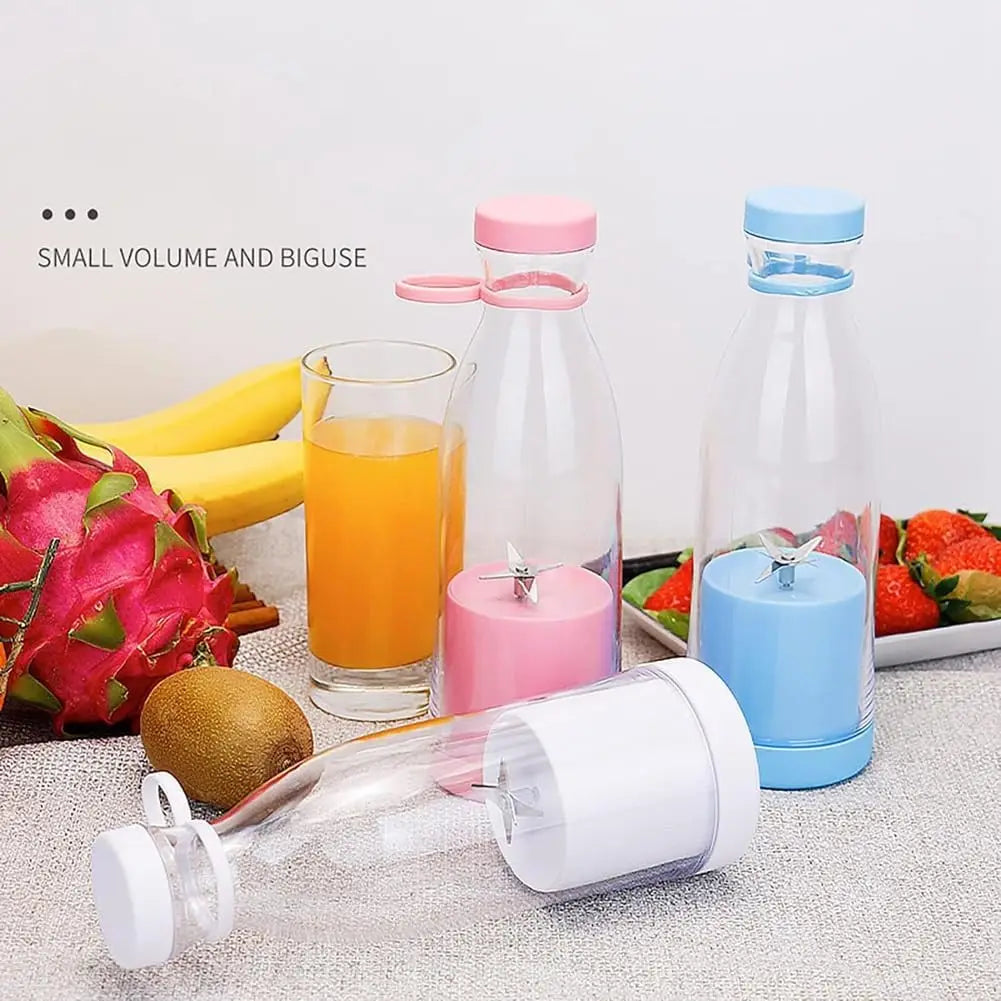 Mini blender in use